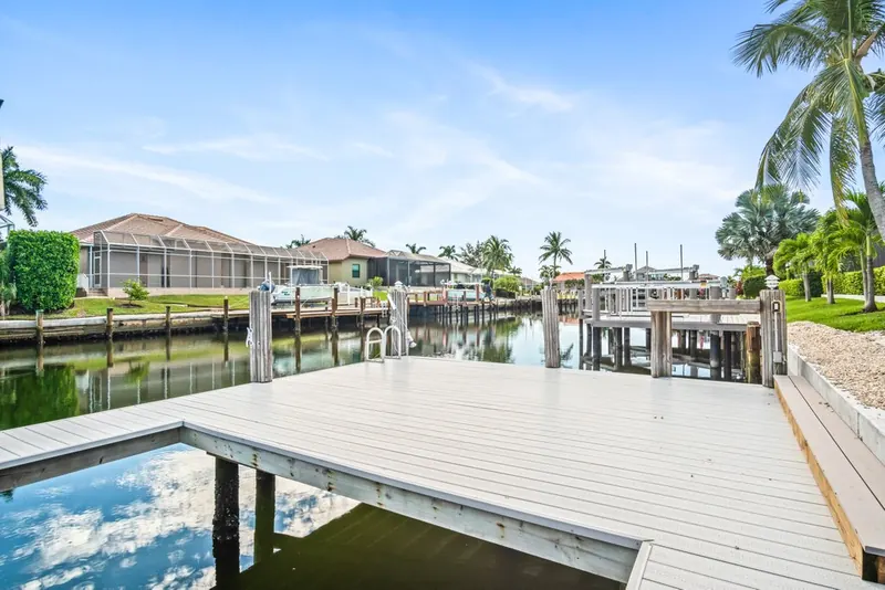 Private boat dock on the canal at the Marco Villa